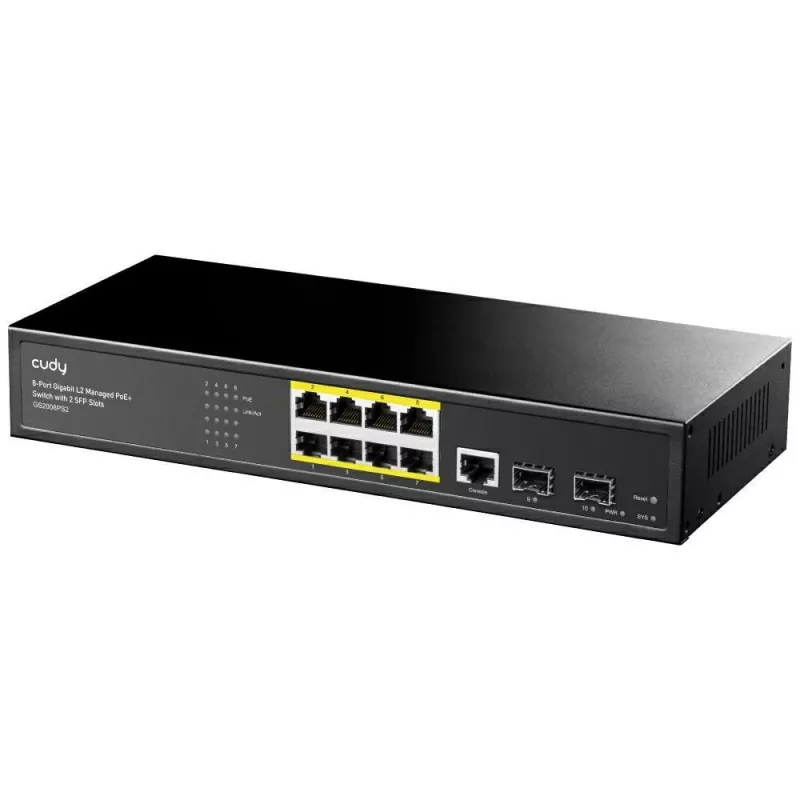 Hallatav lüliti Cudy GS2008PS2 L2 Gigabit Ethernet 8 porti PoE