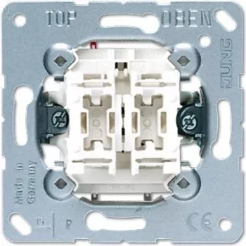 Seinlüliti moodul JUNG 505 U 1P, 1-pooluseline 10 A, 250 V — Metallvalge