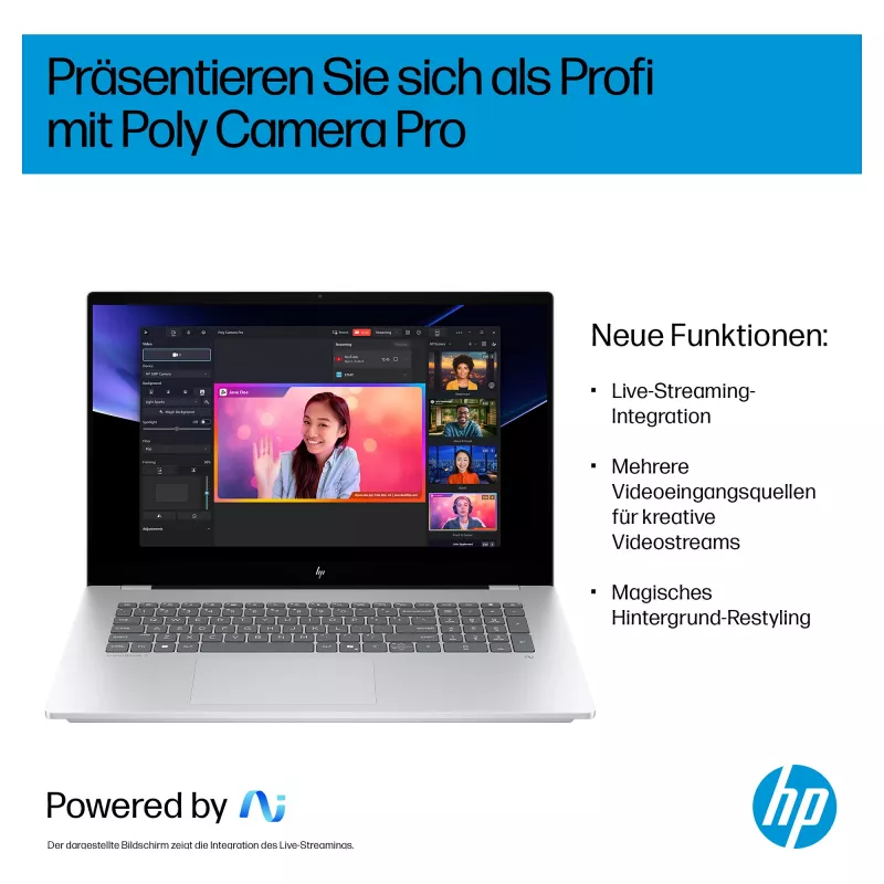 HP OmniBook 7 17-dc0076ng sülearvuti 43,9 cm (17,3) 1920x1080 - Intel Core Ultra 7 258V - 1TB SSD - HDMI/Thunderbolt - Windows 11 Pro - Hõbedane (CV1J8EA#ABD)