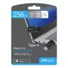 USB-mälupulk PNY Elite-X 256 GB USB USB-C 3.2 Gen 1 (lugemine 200 MB/s, kirjutamine 100 MB/s) must