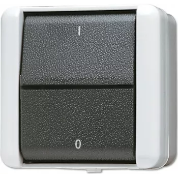 JUNG 802 W - Kiiklüliti - 2P - Juhtmega - Must - Valge - Termoplast - IP44