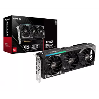 Videokaart ASRock Challenger Radeon RX 9070 XT — 16 GB GDDR6, 256-bit, PCIe 5.0, 3-ventilaatoriga aktiivjahutus