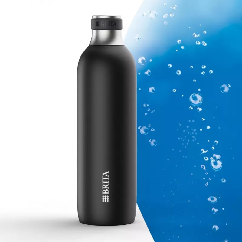 BRITA karboniseerimispudel 650 ml, roostevaba teras, must, nõudepesumasinakindel