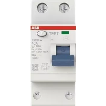 ABB rikkevoolukaitselüliti FX202A-40/0.03 2P tüüp A 40A 30mA (2CSF202165R1400)