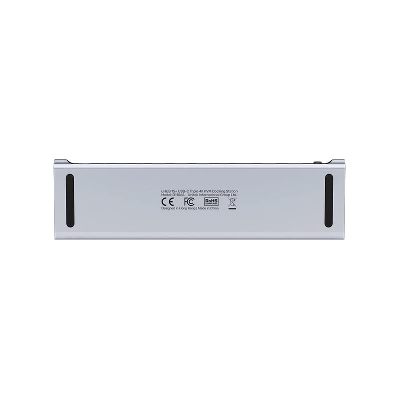 KVM-lüliti Unitek D1106AGY01 USB-C Triple 4K dokkimisjaam KVM-iga, 3x USB-A, 5x USB-C, HDMI×2, DP×1, RJ-45, SD-lugeja, 3840×2160@60Hz, alumiinium