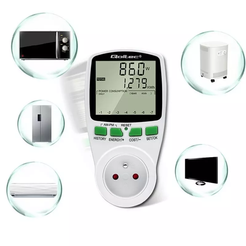 Võimsusmõõtur QOLTEC PM0627 3680W ajalooga — QOLTEC PM0627 3680W