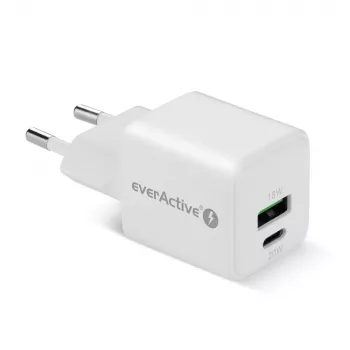 Seinalaadija everActive SC-330Q 1x USB-A ja 1x USB-C pesaga, 20 W, valge