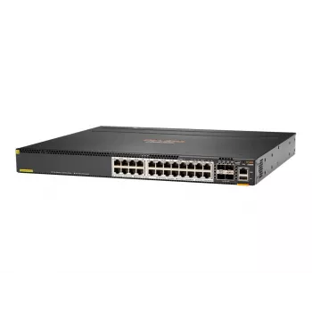 Hewlett Packard Enterprise HPE Aruba 6300M - Switch - L3 - hallatav - 24 x 1/2,5/5/10GBase-T + 4 x 1 Gigabit / 10 Gigabit / 25 Gigabit / 50 Gigabit SFP56 (ühendus / virnastamine) - esikülg