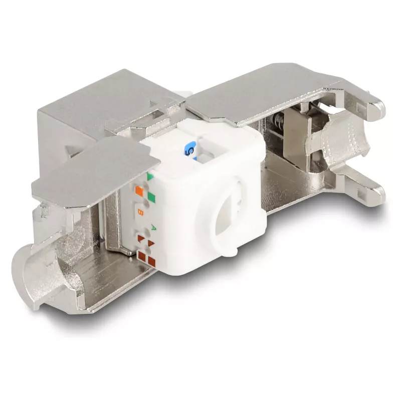 DeLOCK'i RJ45 pesa keystone-moodul LSA-le Cat.6A LED-iga, hõbevalge