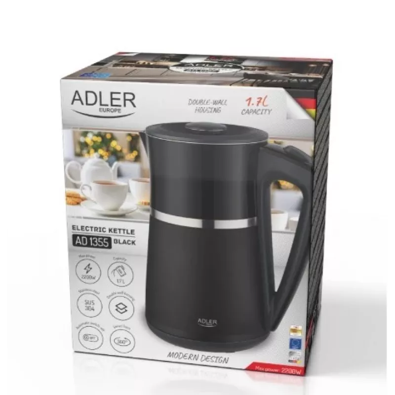 Elektriline veekeetja Adler 1,7 l 2200 W must