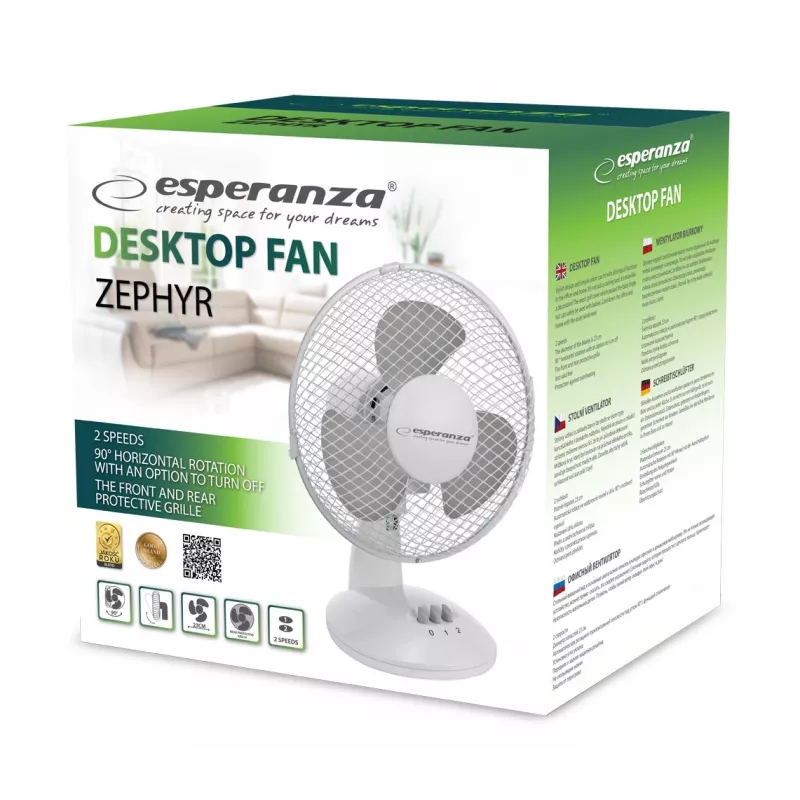 Lauaventilaator 9 Esperanza EHF004WE ZEPHYR valge-hall