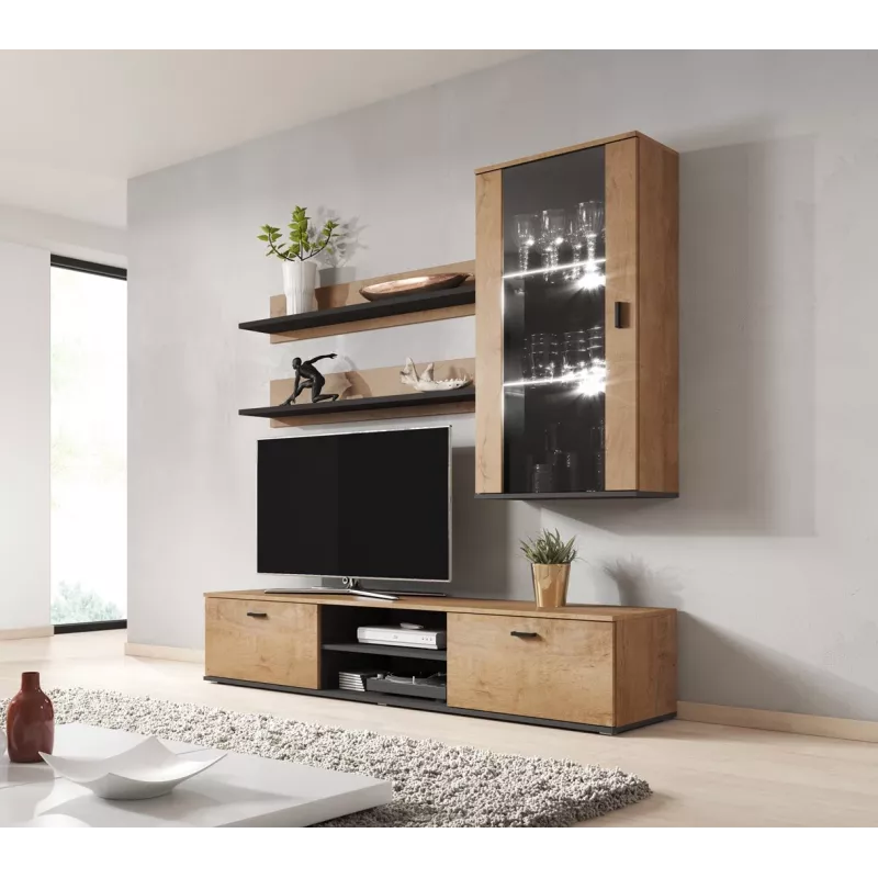 Cama set of two shelves 125cm SOHO lefkas oak/Must