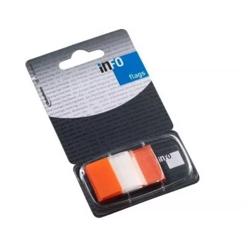 Paberiindeks Global Notes, 25x43mm, oranž, Plastik (1x50) 0718-205