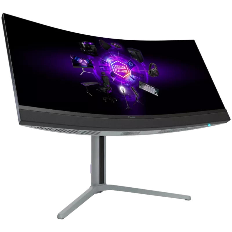 LORGAR 34MP1, UWQHD MiniLED mängumonitor Pro, 34'' (3440*1440) VA kumer monitor, must/piimhall