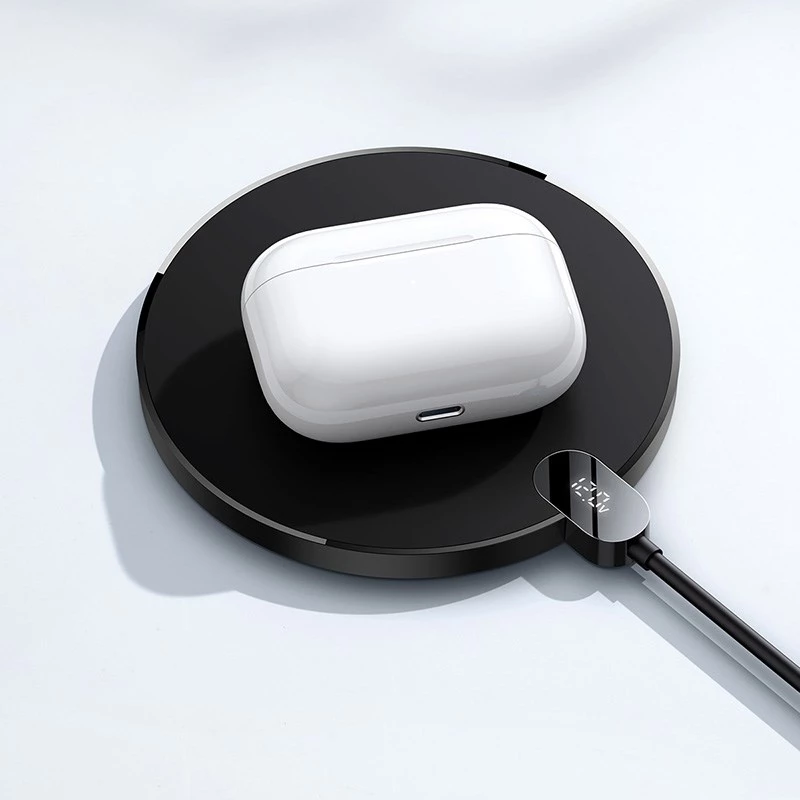 Baseus CCED000001 laadija mobiilseadmetele Kõrvaklapid, Nutitelefon Must USB Juhtmevaba laadimine Siseruumides
