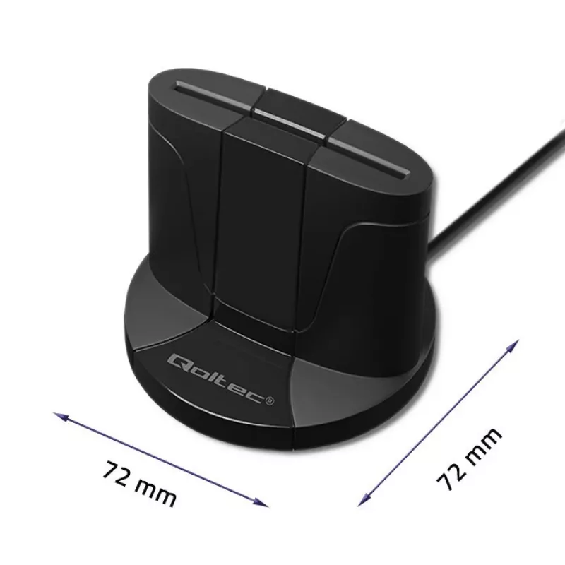 Smart Card Reader Qoltec 50632 USB 2.0 Must 1m kaabel