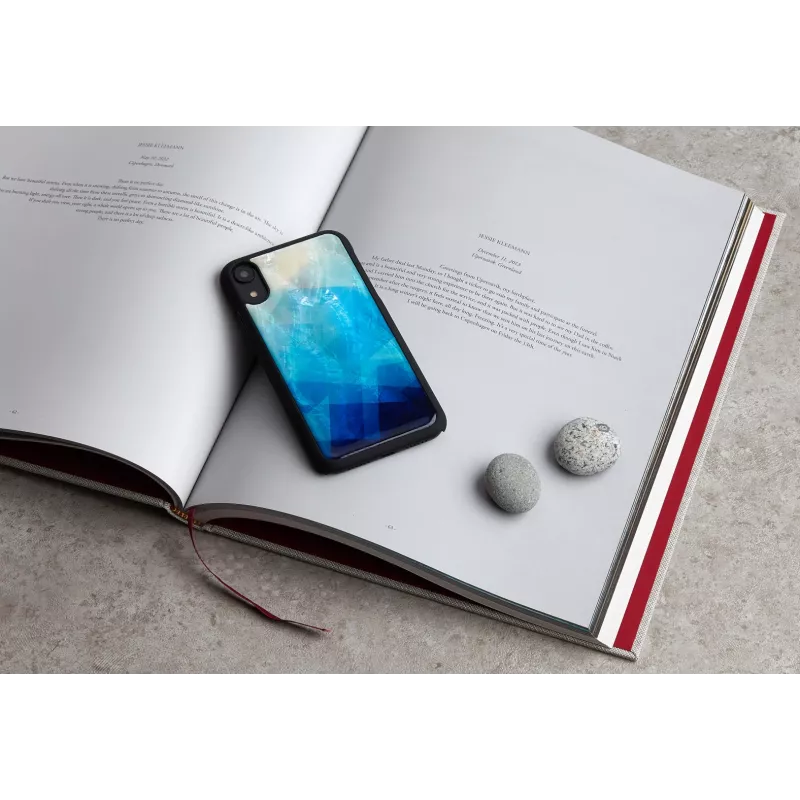 Nutitelefoni ümbris iKins iPhone XR-ile — sinise järve värvi välimine, must sisemine