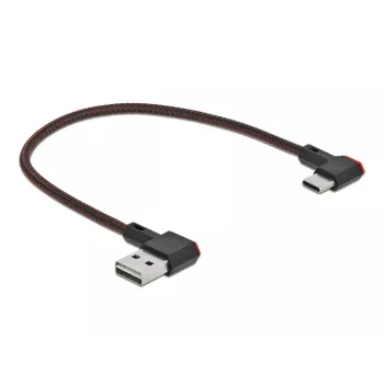 USB-kaabel DeLOCK EASY-USB 2.0 Type-A-pistik USB-C isasele nurgeline 0,2 m must