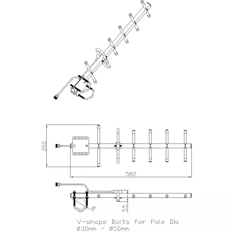 Suundantenn ALLNET ANT-868-10dbi-Yagi 868 MHz, 10 dBi, N-emane