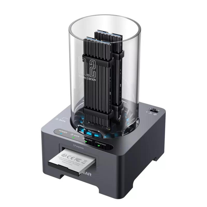 GrauGear G-M2DK-CR-10G M.2 NVMe/NGFF ja CFexpress dokkimisjaam USB USB-C 10 Gbit/s Hall
