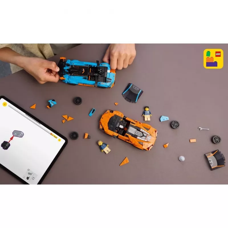 LEGO Speed Champions komplekt 77238 — Lamborghini Revuelto ja Huracán STO ehitusmänguasi, 607 osa, 2 minifiguuri, soovituslik vanus 10+