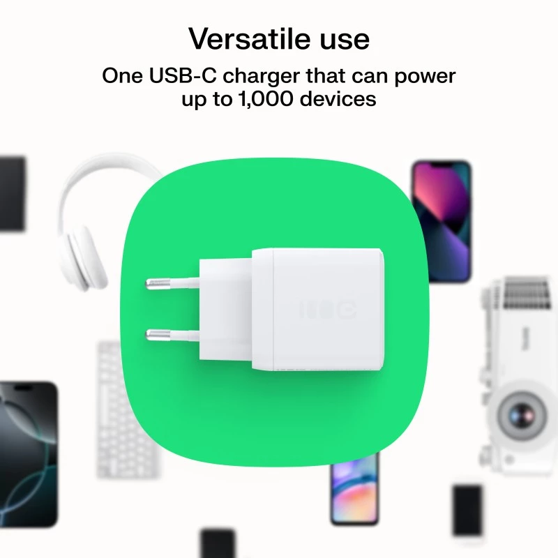 Toiteadapter roheline Cell PowerSource Solo30 30W valge — USB-C laadija, 30W väljund