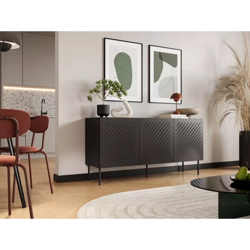 SIENA kummut 150.5x40x75 matt must