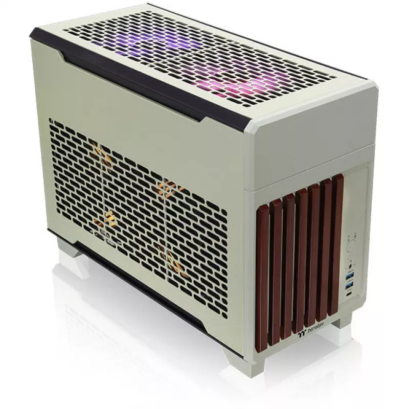 Mini korpus THERMALTAKE TR100 WS Matcha roheline kompaktne disain, mini-ITX/microATX tugi