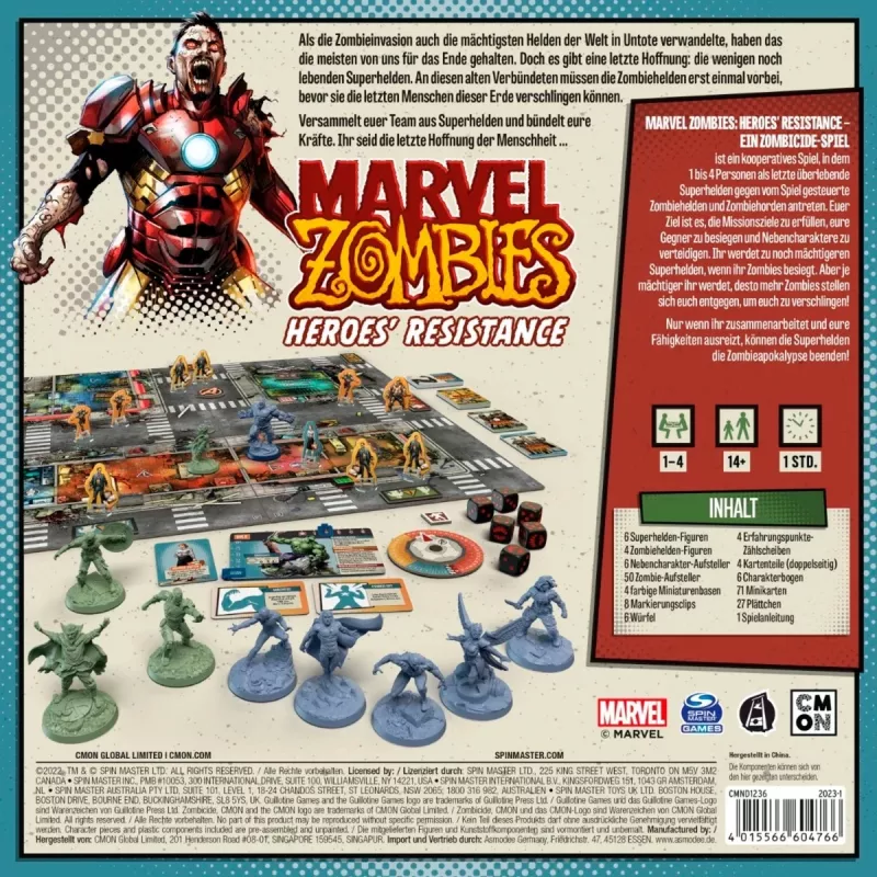 Lauamäng Asmodee Marvel Zombies Heroes' Resistance — koostööl põhinev miniatuuridega Zombicide'i crossover