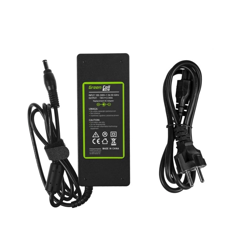 Toiteadapter roheline Cell AD26AP 75W 19V vahelduv-alalisvoolu siseruumide sülearvuti laadija, must