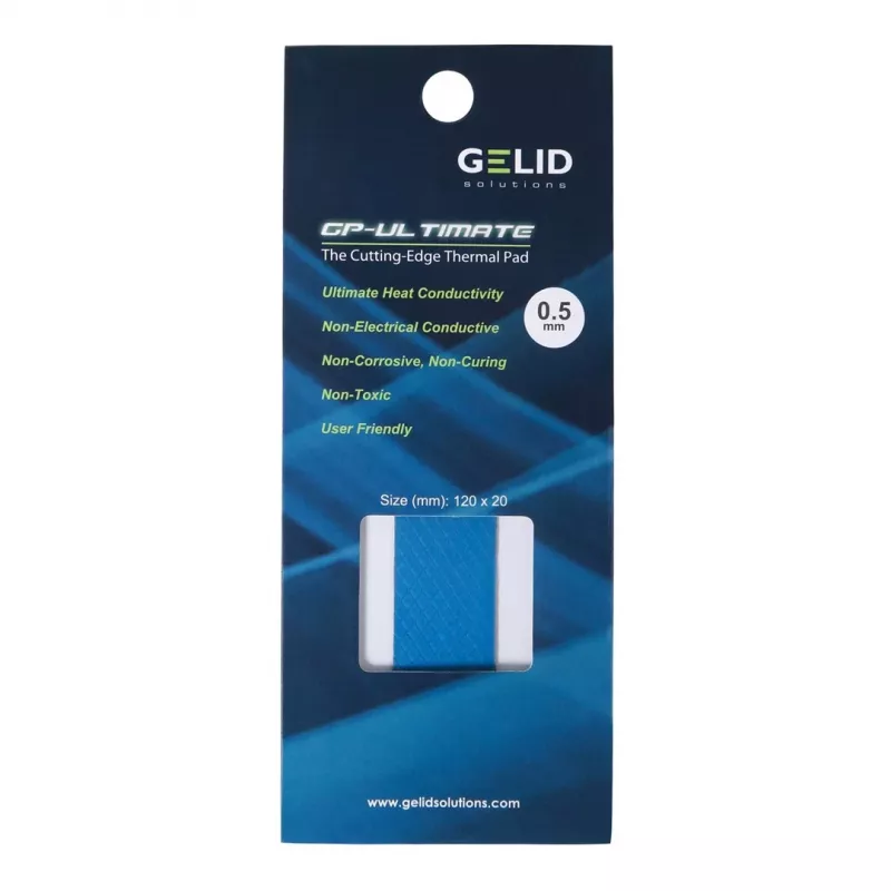 Termopadi Gelid Solutions TP-GP04-R-C Tihedus 3.2 g/cm³ Laius 120 mm Sügavus 20 mm Kõrgus 1.5 mm