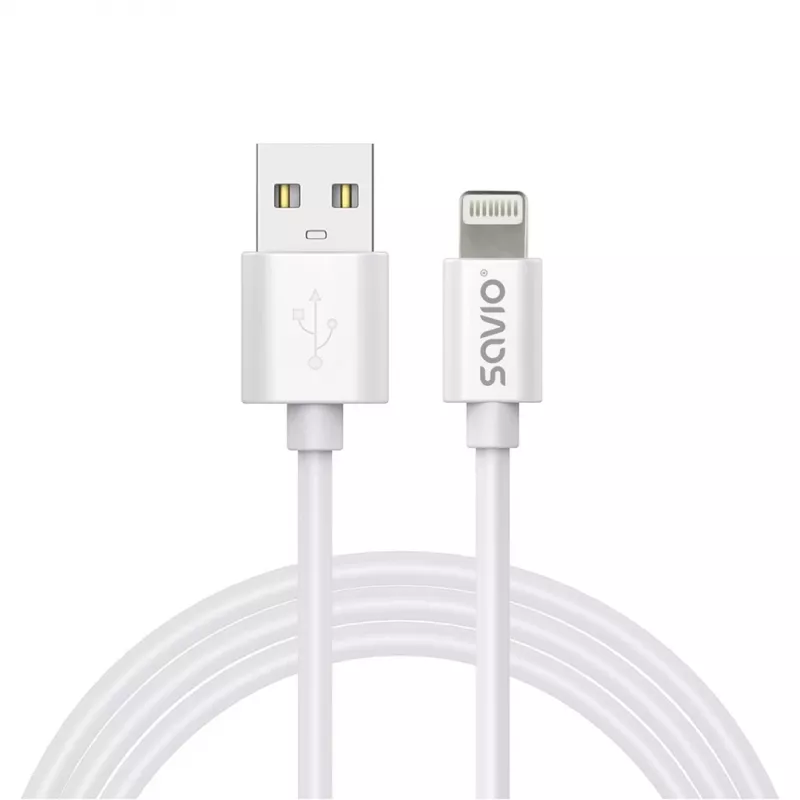 Savio Cl-193 USB-kaabel USB 2.0 2 m USB A USB C/Lightning Valge