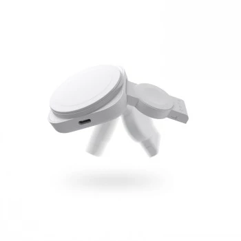 ZENS 2-IN-1 MAGSAFE + WATCH TRAVEL CHARGER Valge