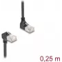 DeLOCK RJ45 võrgukaabel Cat.6A S/FTP õhuke 90° 0,25 m must