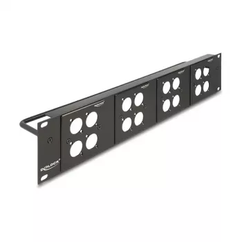 DeLOCK 88195 D-tüüpi 19-tolline patch-paneel 4 plaadiga, 16 porti, 2U, must