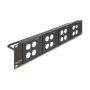 DeLOCK 88195 D-tüüpi 19-tolline patch-paneel 4 plaadiga, 16 porti, 2U, must