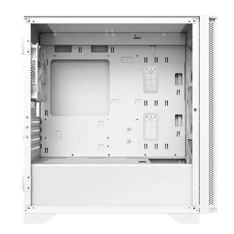 Montech AIR 100 ARGB MICRO-ATX korpus nelja eelpaigaldatud ARGB ventilaatoriga, üliminimalistlik disain, peen võrgust esipaneel, kõrge õhuvool, unikaalne külg