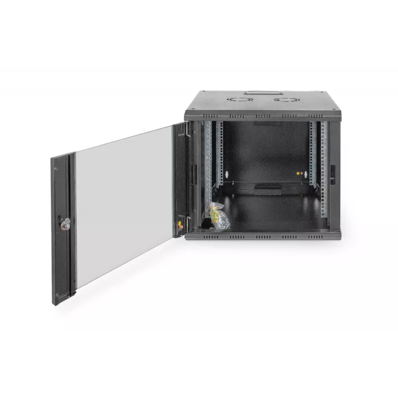 DIGITUS Professional Unique DN-19 09U-6/6-SW - kapp - võrgukapp - sobib seinale paigaldamiseks - must, RAL 9005 - 9U - 48,3 cm (19) (DN-19 09U-6/6-SW)