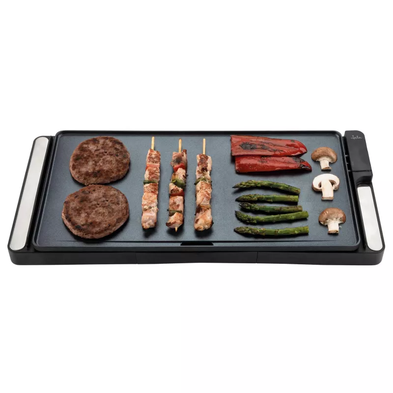 Kontaktgrill Jata JEGR1245 — 2200 W, pöördnupp, ristkülikukujuline 655×255 mm, must/hõbedane