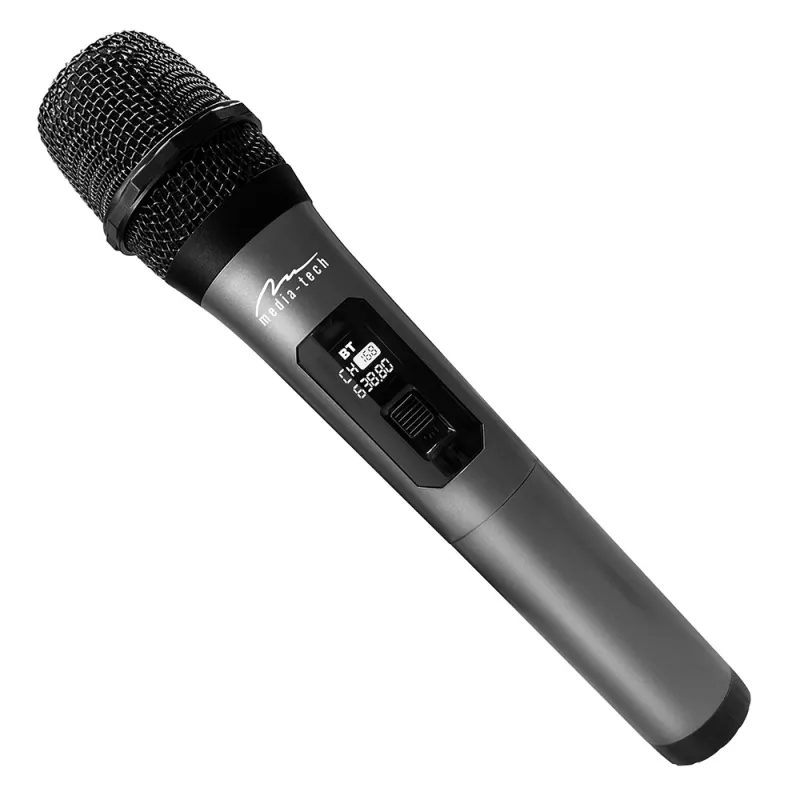 Karaokemikrofon MEDIA-TECH MT398, juhtmevaba, USB-C, aku, 20 m ulatus, must