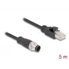 Võrgukaabel DeLOCK M12 kaabel A-kodeeritud 8 kontaktiga isane RJ45 isasele Cat5e 5 m Must