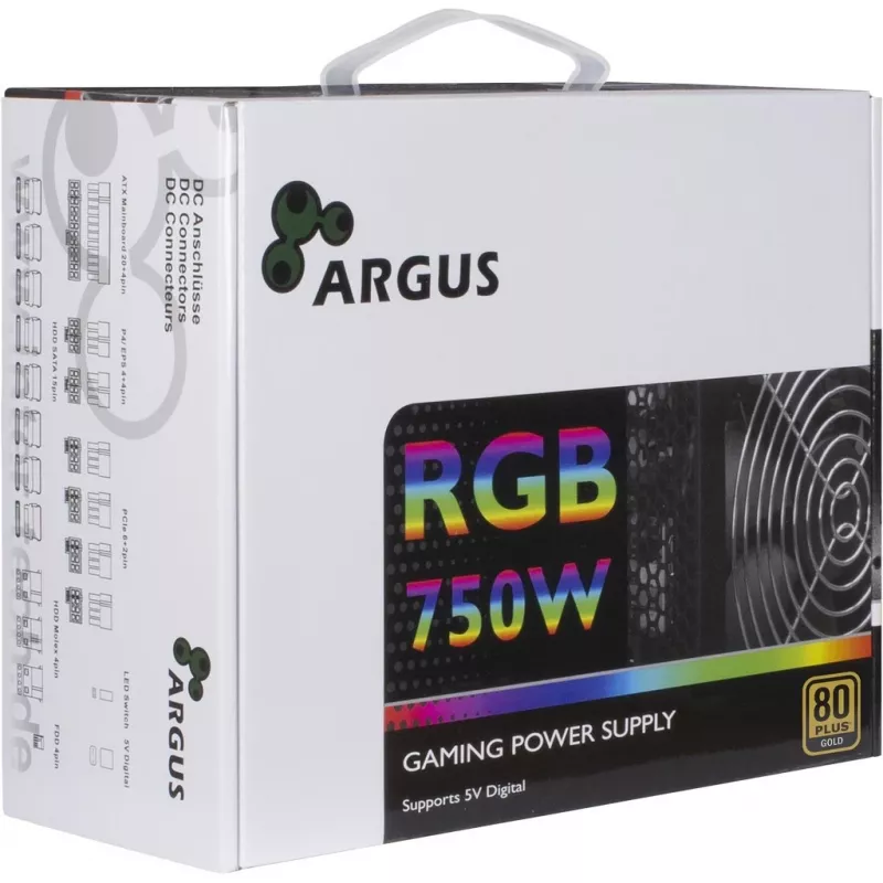 Inter-Tech Argus RGB-750W CM II toiteplokk 20+4 pin ATX ATX Must