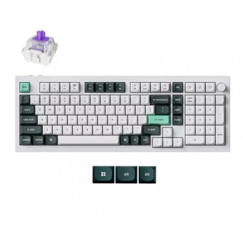 Mehaaniline juhtmevaba klaviatuur Keychron Q5 RGB valge korpusega, kuumalt vahetatav paigutus, kompaktne 75% vorm