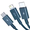 USB-kaabel 3in1 Baseus Superior Series, USB to micro USB / USB-C / Lightning, 3.5A, 1.5m (sinine)