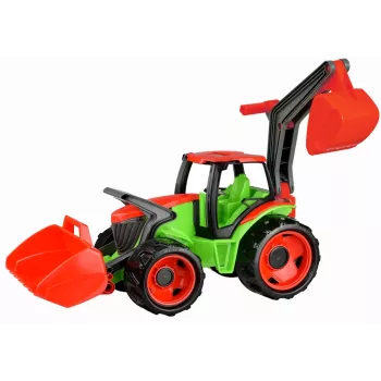 Lena GIGA TRUCKS Traktor koos esilaaduriga, Traktor, 3 a, Plastik, Sinine, Hall, Valge