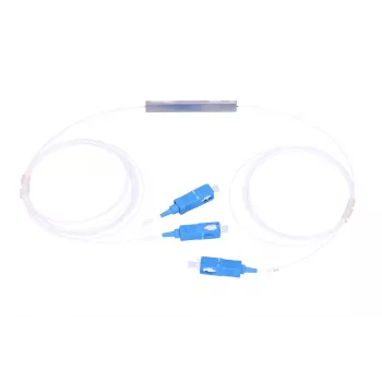 Kaablijaotur Extralink Splitter 1:2 PLC SC/UPC 900µm 1,5 m kaabliga (sinine/valge, PVC)