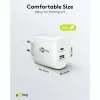 USB-C Dual-Fast Charger, PD, GaN, 65 W (valge, 1x USB-C, 1x USB-A, Power Delivery)