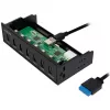 LogiLink USB 3.0 jaotur, 7-port 5.25 sisemine, kiirlaadimispordiga - Jaotur - 6 x SuperSpeed USB 3.0 + 1 x SuperSpeed USB 3.0 (laadimine)