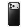 Mobiiltelefoni ümbris Nomad Rugged Leather ümbris Apple iPhone 17 Pro jaoks, nahk/TPU/PC/alumiinium, sobib kuni 16 cm (6,3 tolli) ekraanidele, must