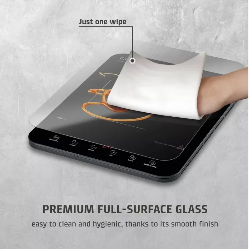 Caso ProSlim 2000 2236 Mobile single induction hob, Glass, Sensor-touch, Must